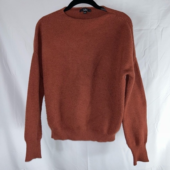 Lulu’s Sweater Get With It Mock Neck Knit Long Drop Sleeves Ribbed Boxy Fit - Picture 11 of 14